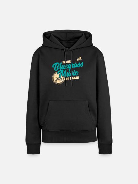 Bluegrass Banjo Gitarre - Frauen Premium Bio Hoodie - Schwarz