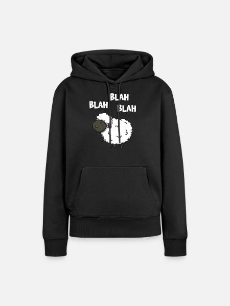 Blah Blah Blah - Frauen Premium Bio Hoodie - Schwarz