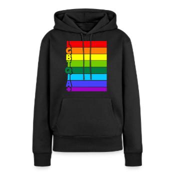 LGBTQIA Plus - Frauen Premium Bio Hoodie - Schwarz - Vorne - Julia (174cm)