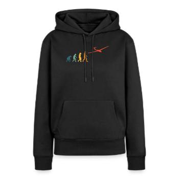 Planeur Evolution Rétro Planeur - Sweat à capuche Premium bio Femme - noir - Devant - Julia (174cm)