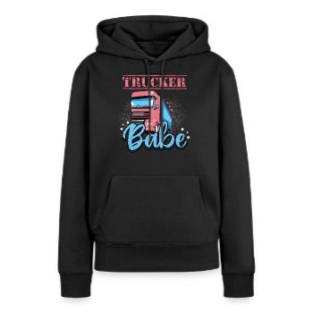 Trucker Babe Sparkles Truck Driver - Frauen Premium Bio Hoodie - Schwarz - Vorne - Julia (174cm)