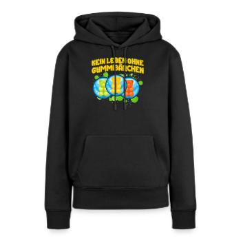Gummibärchen - Frauen Premium Bio Hoodie - Schwarz - Vorne - Julia (174cm)
