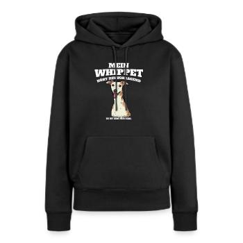 Mein Whippet Hört Hervorragend Ist Ihm Nur Egal - Frauen Premium Bio Hoodie - Schwarz - Vorne - Julia (174cm)