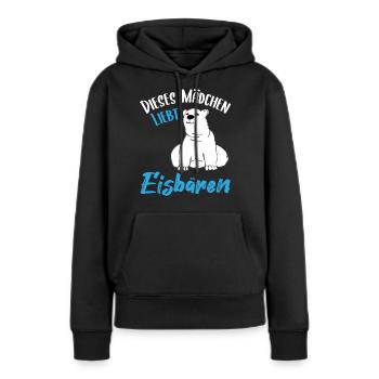 Eisbär Polarbär Mädchen Zoo Tierliebe Geschenk - Frauen Premium Bio Hoodie - Schwarz - Vorne - Julia (174cm)