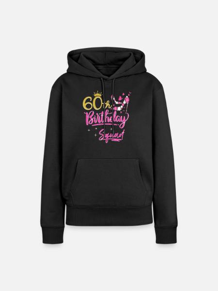 60 ans femmes 60 ans cadeau - Sweat à capuche Premium bio Femme - noir