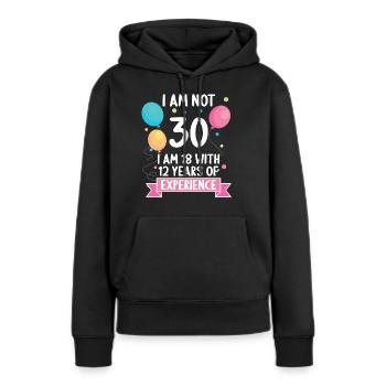 30 ans 30 ans 30 ans 30 ans 30 ans - Sweat à capuche Premium bio Femme - noir - Devant - Julia (174cm)