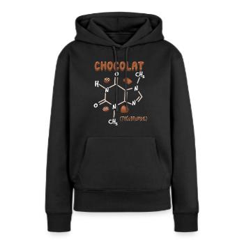 Schokolade - Frauen Premium Bio Hoodie - Schwarz - Vorne - Julia (174cm)