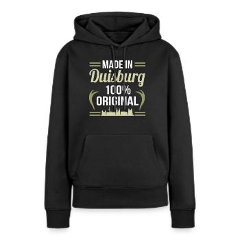 Duisburg - Frauen Premium Bio Hoodie - Schwarz - Vorne - Julia (174cm)