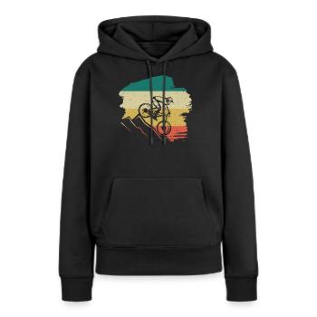 Downhill Retro - Sweat à capuche Premium bio Femme - noir - Devant - Julia (174cm)