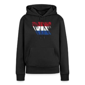 Pays-Bas Pavillon - Sweat à capuche Premium bio Femme - noir - Devant - Julia (174cm)