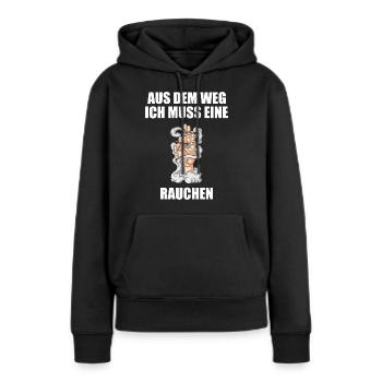 Aus dem Weg Rauchen Zigaretten Spruch Raucher - Frauen Premium Bio Hoodie - Schwarz - Vorne - Julia (174cm)