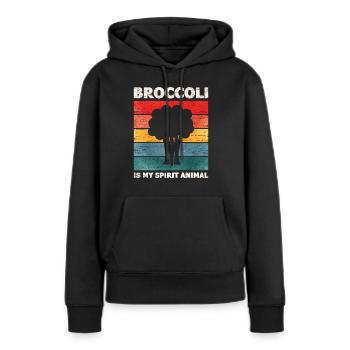 Brocolis - Sweat à capuche Premium bio Femme - noir - Devant - Julia (174cm)