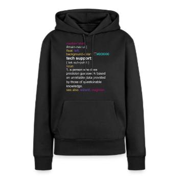 Tech support html coding gift coder - Sweat à capuche Premium bio Femme - noir - Devant - Julia (174cm)