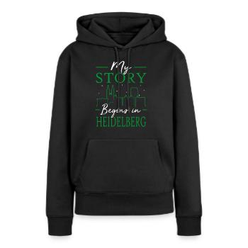 Heidelberg - Sweat à capuche Premium bio Femme - noir - Devant - Julia (174cm)