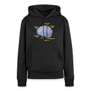 Anatomie d’un cerveau - Sweat à capuche Premium bio Femme - noir - Devant - Julia (174cm)