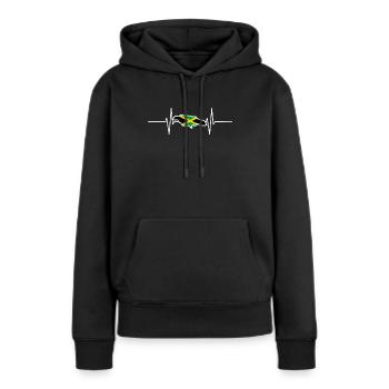 Jamaica Herzschlag Flagge Vintage Jamaica - Frauen Premium Bio Hoodie - Schwarz - Vorne - Julia (174cm)