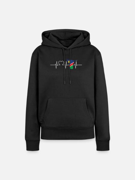 Namibia Herzschlag Flagge Vintage Namibia - Frauen Premium Bio Hoodie - Schwarz