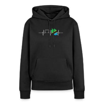 Tansania Herzschlag Flagge Vintage Tansania - Frauen Premium Bio Hoodie - Schwarz - Vorne - Julia (174cm)