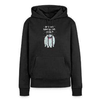 Yéti - Sweat à capuche Premium bio Femme - noir - Devant - Julia (174cm)