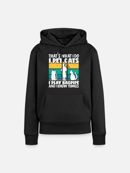 Sackpfeife Dudelsack Bockpfeife Dudelsackspieler - Frauen Premium Bio Hoodie - Schwarz