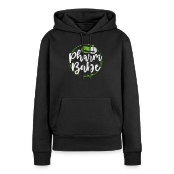 Pharmacie - Sweat à capuche Premium bio Femme - noir - Devant - Julia (174cm)