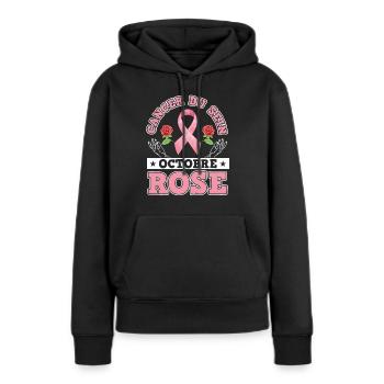 In October We Wear Pink Brustkrebs - Frauen Premium Bio Hoodie - Schwarz - Vorne - Julia (174cm)