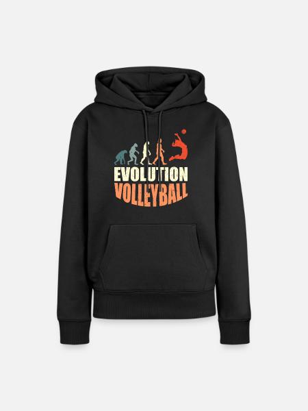 Volleyballer Evolution Volleyball - Frauen Premium Bio Hoodie - Schwarz