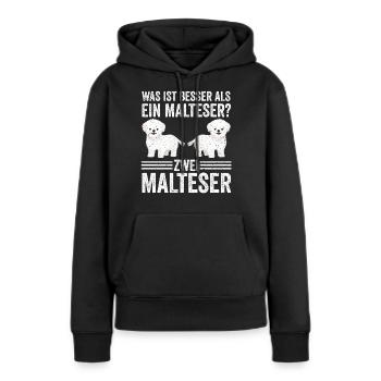 Zwei Malteser Hund Malteser - Frauen Premium Bio Hoodie - Schwarz - Vorne - Julia (174cm)
