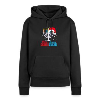 Hanoucca - Sweat à capuche Premium bio Femme - noir - Devant - Julia (174cm)