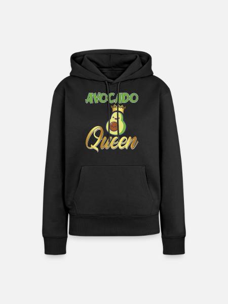 AVOCADO QUEEN - Frauen Premium Bio Hoodie - Schwarz