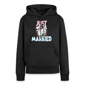 Hochzeitsreise Flitterwochen Just Married - Frauen Premium Bio Hoodie - Schwarz - Vorne - Julia (174cm)