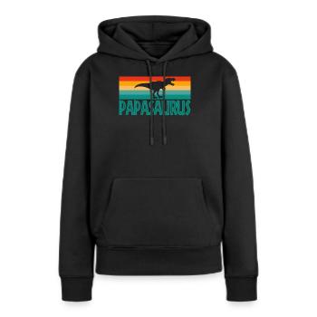 Papasaurus - Sweat à capuche Premium bio Femme - noir - Devant - Julia (174cm)