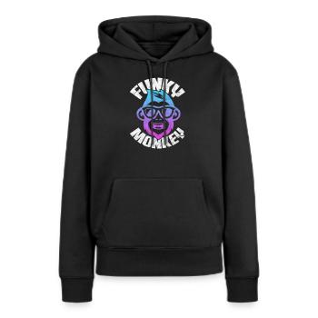 Funk de singe - Sweat à capuche Premium bio Femme - noir - Devant - Julia (174cm)