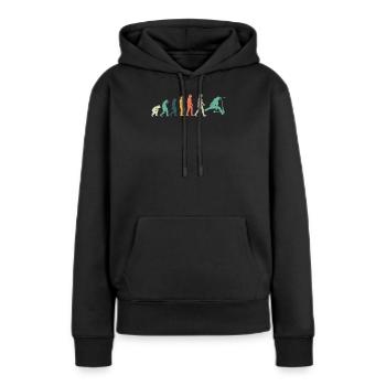 Rouleau de scooter Evolution - Sweat à capuche Premium bio Femme - noir - Devant - Julia (174cm)
