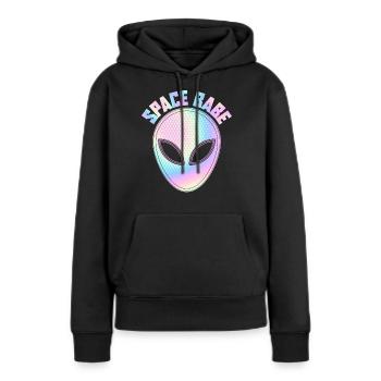 Space babe - Extraterrestre - Sweat à capuche Premium bio Femme - noir - Devant - Julia (174cm)