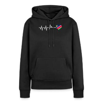 Namibie - Sweat à capuche Premium bio Femme - noir - Devant - Julia (174cm)