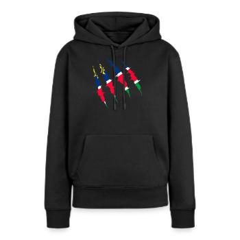 Namibie - Sweat à capuche Premium bio Femme - noir - Devant - Julia (174cm)