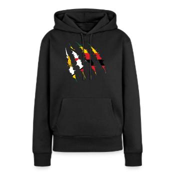 Zimbabwe - Sweat à capuche Premium bio Femme - noir - Devant - Julia (174cm)