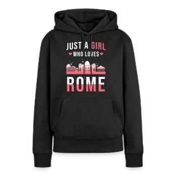 Rome - Sweat à capuche Premium bio Femme - noir - Devant - Julia (174cm)