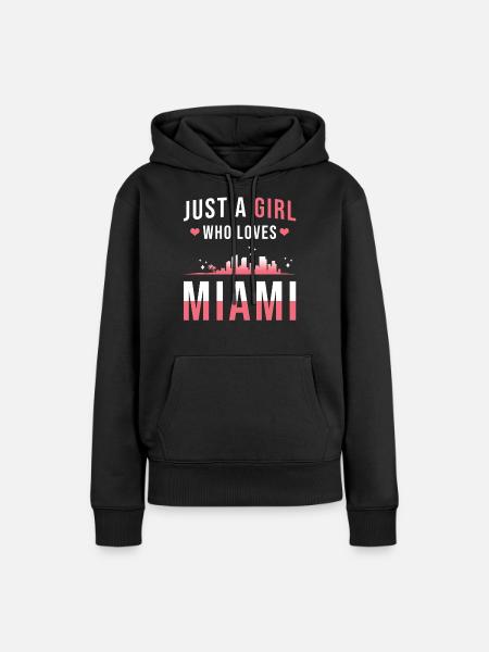 Miami - Frauen Premium Bio Hoodie - Schwarz