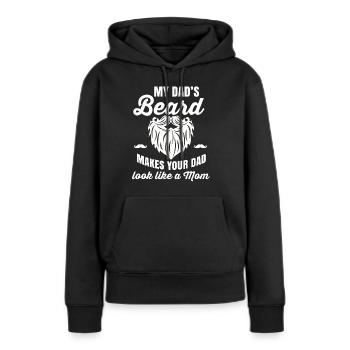 Barbe - Sweat à capuche Premium bio Femme - noir - Devant - Julia (174cm)