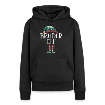 Weihnachten Partnerkostüm Bruder Elf Elfe Elfen - Frauen Premium Bio Hoodie - Schwarz - Vorne - Julia (174cm)