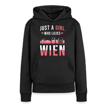 Vienne - Sweat à capuche Premium bio Femme - noir - Devant - Julia (174cm)
