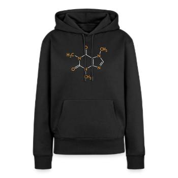 Buveur de café Caféine Formule structurelle Café - Sweat à capuche Premium bio Femme - noir - Devant - Julia (174cm)