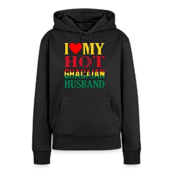 Ghana - Sweat à capuche Premium bio Femme - noir - Devant - Julia (174cm)