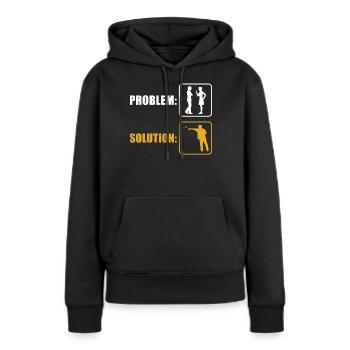 Dard - Sweat à capuche Premium bio Femme - noir - Devant - Julia (174cm)
