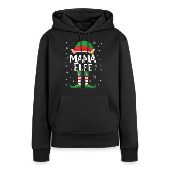 Mama Elfe Kostüm Weihnachten Kostüm Familie Elfen - Frauen Premium Bio Hoodie - Schwarz - Vorne - Julia (174cm)