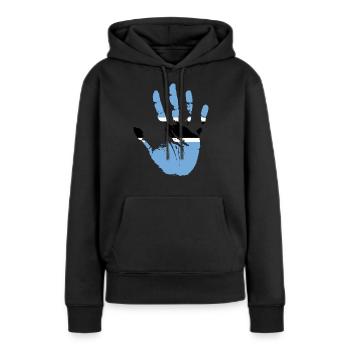 Botswana - Sweat à capuche Premium bio Femme - noir - Devant - Julia (174cm)