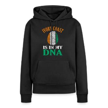 Côte d’Ivoire - Sweat à capuche Premium bio Femme - noir - Devant - Julia (174cm)