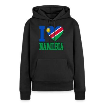 Namibie - Sweat à capuche Premium bio Femme - noir - Devant - Julia (174cm)